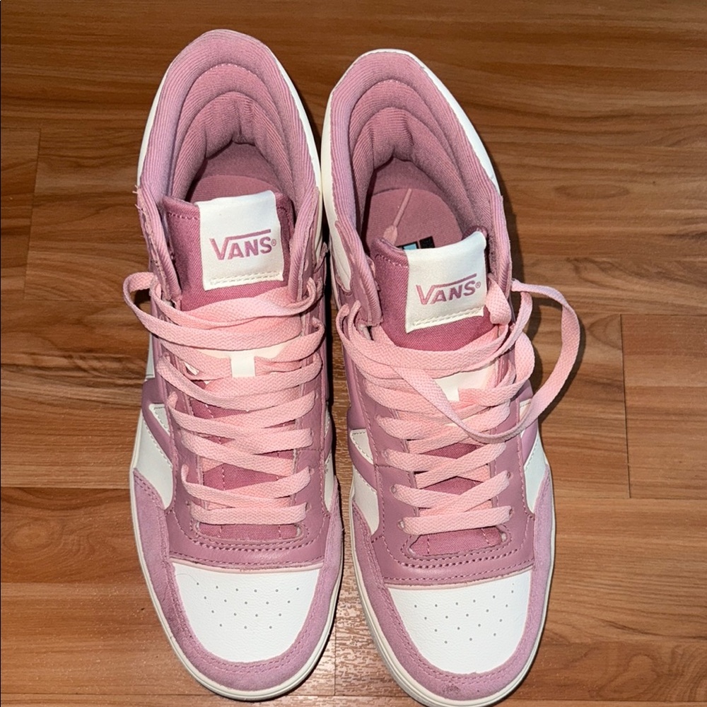 Vans Pink and White Low-Top Sneakers